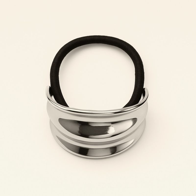 "Concave" Double Detail Hair Elastic Silver