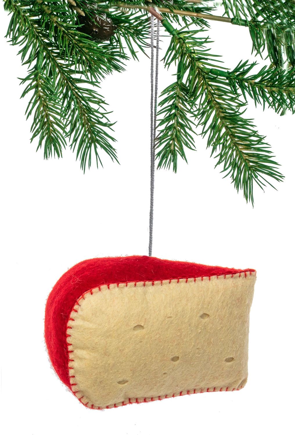 Felt Ornament Gouda Cheese Wedge