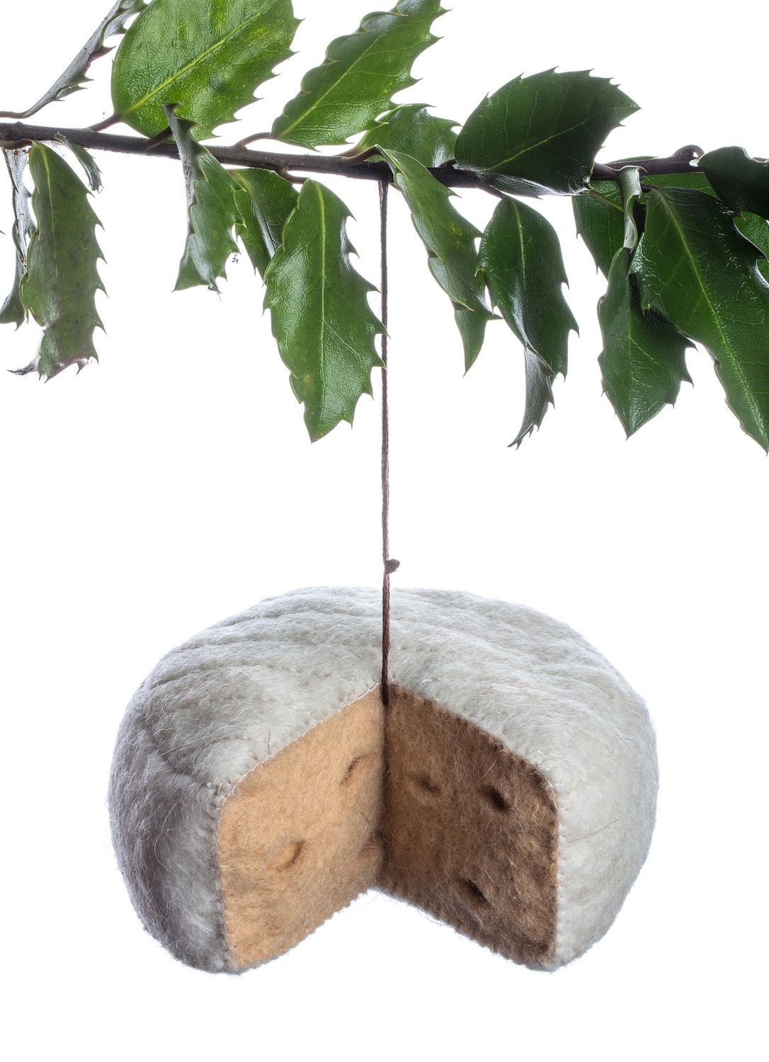 Felt Ornament Brie Cheese