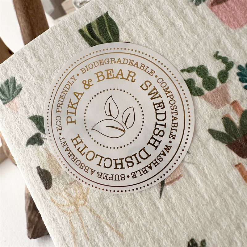 Swedish Dishcloth "Plantasia" Potted Plants Design