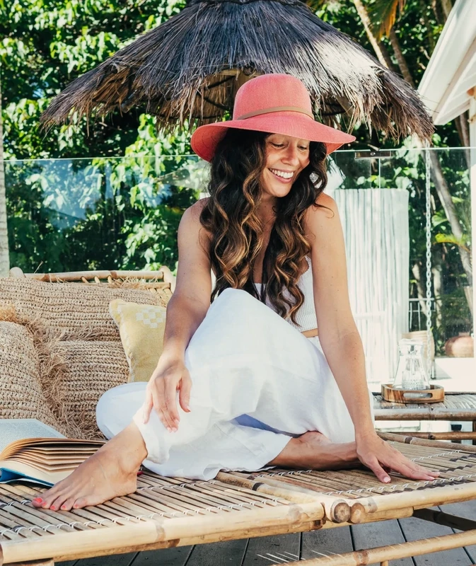 Wide Brim Hat Leslie Mid Blue