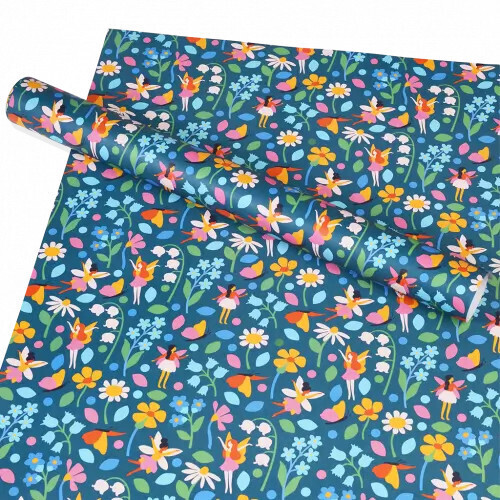 Wrapping Paper Sheets Fairies in The Garden
