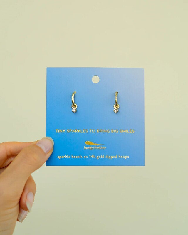 Earrings Crystal Hoops Tiny Sparkles