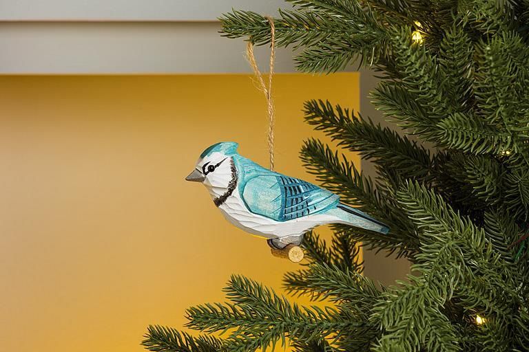 Carved Ornament Blue Jay