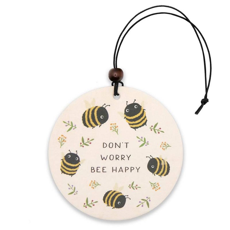 Car Air Freshener Pack of 2 Don't Worry Bee Happy