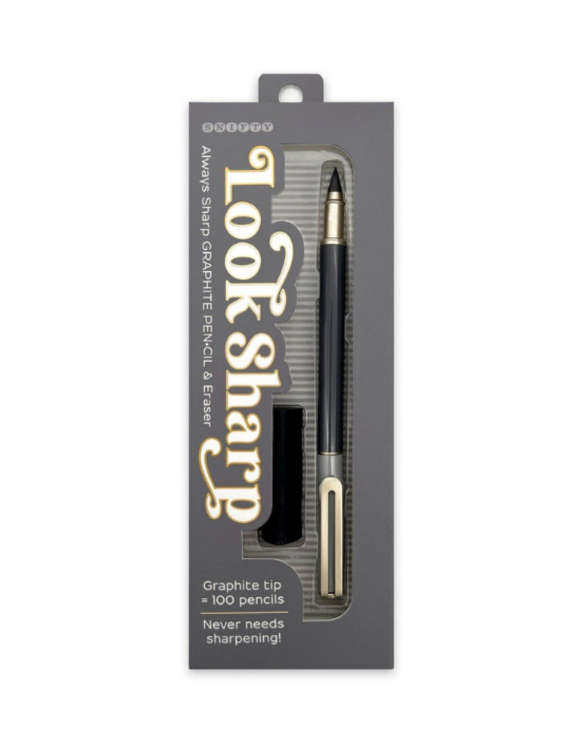 Look Sharp Pencil &amp; Eraser Set Gray