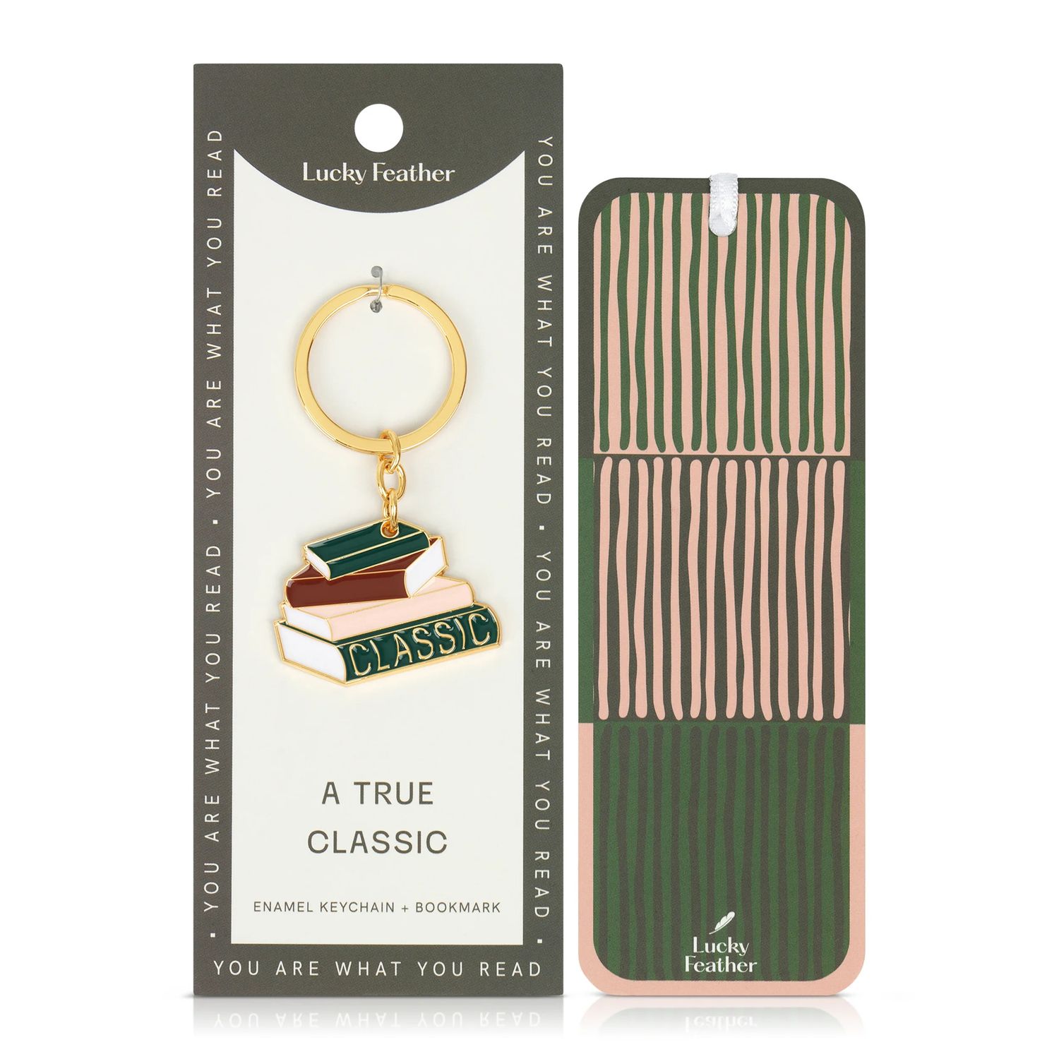 Book Lover's Keychain + Bookmark Classic