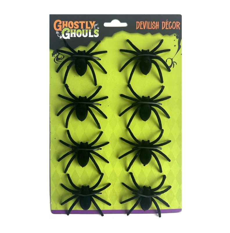 Ghosty Ghouls Flocked Spider 2.5" x 2.75"