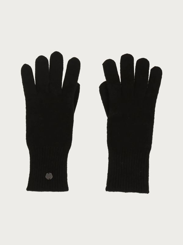 Knitted Gloves In Wool Blend Black