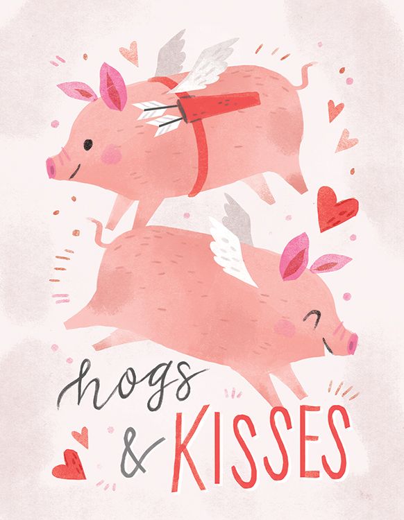 Hogs &amp; Kisses Set of 6 Cards