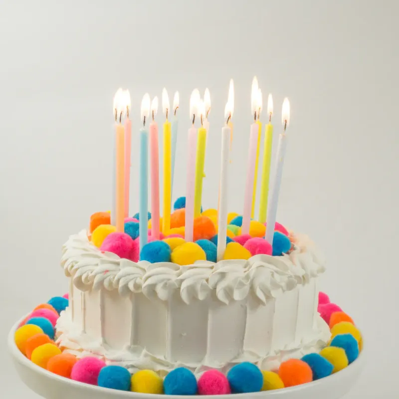 Tall Pastel Rainbow Gradient 16 Candle Set