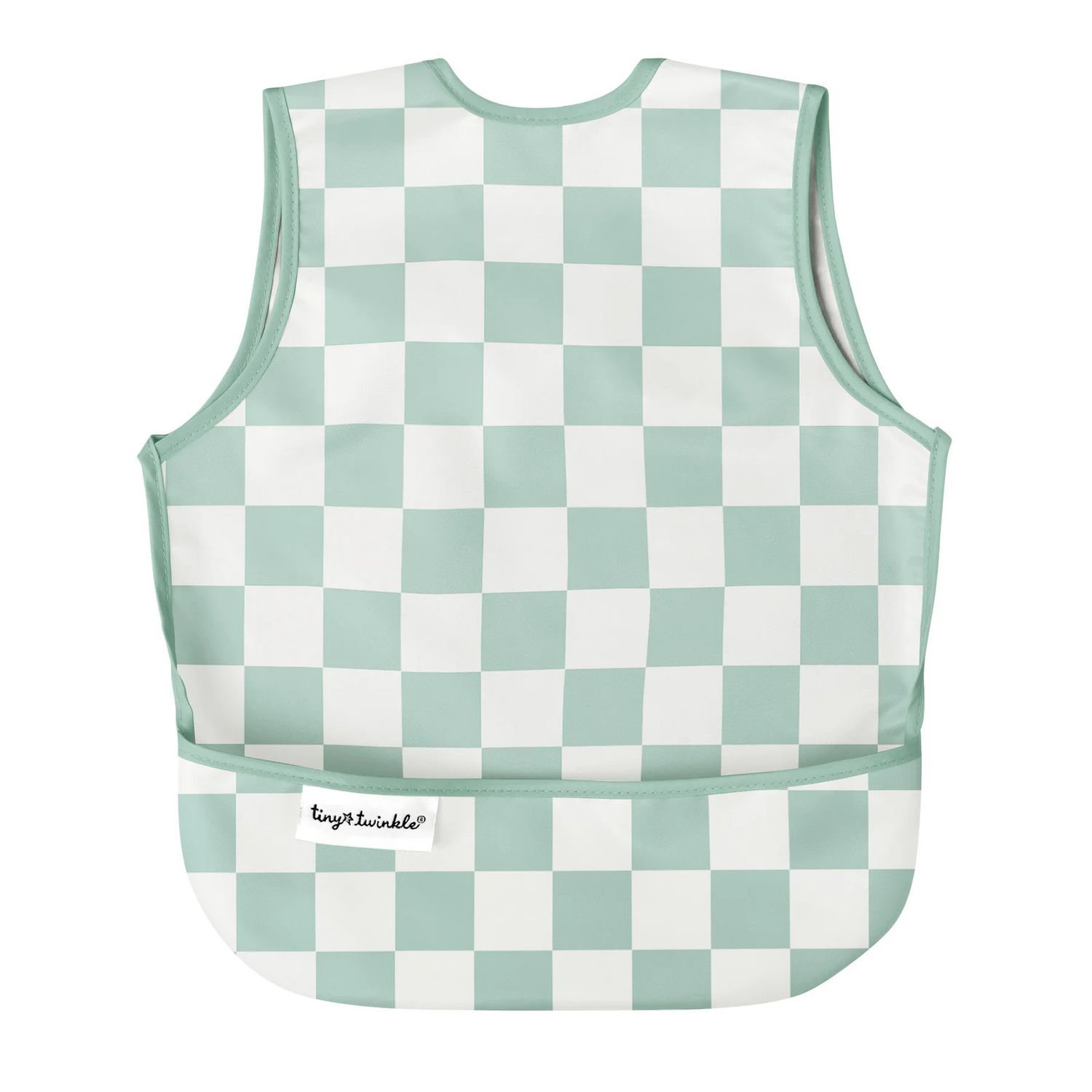 Mess-Proof Apron Bib Sage Checkers