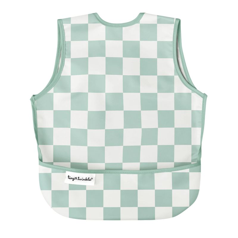 Mess-Proof Apron Bib Sage Checkers