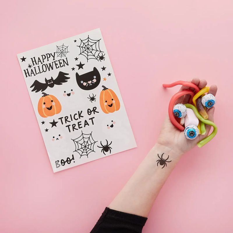 Halloween Character Temporary Tattoos Sheets