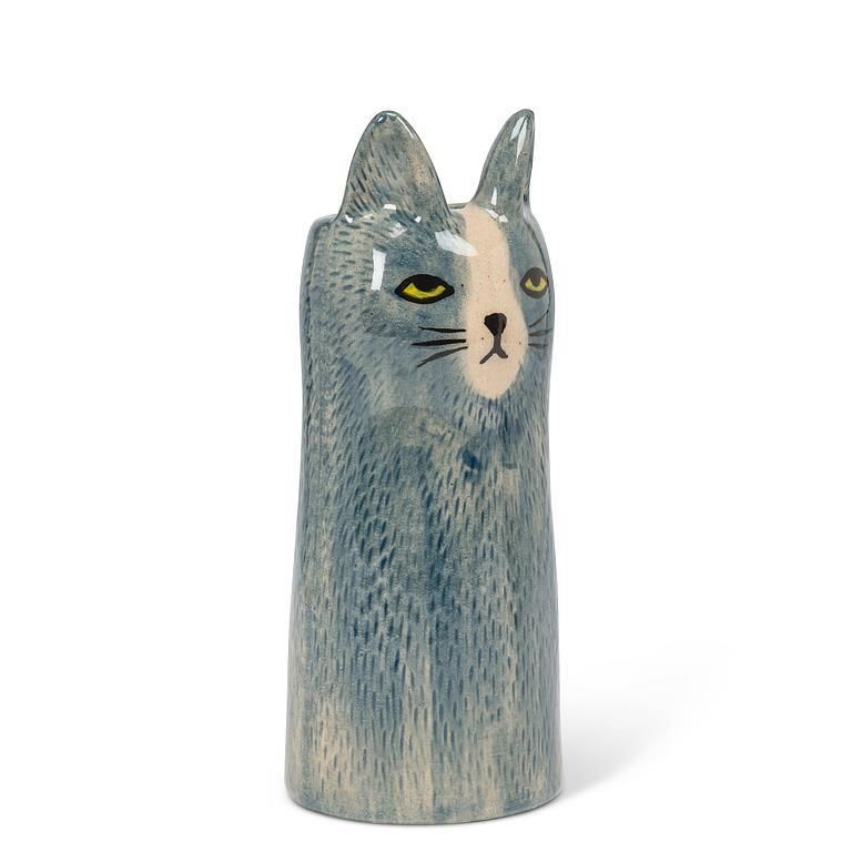 Skinny Cat Vase Blue