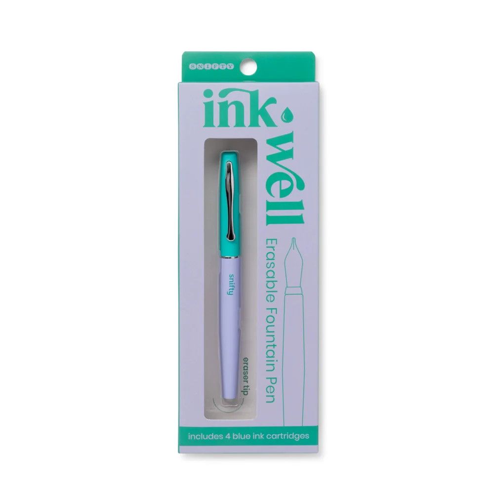 Ink Well Erasable Fountain Pen Periwinkle/Kelly Green