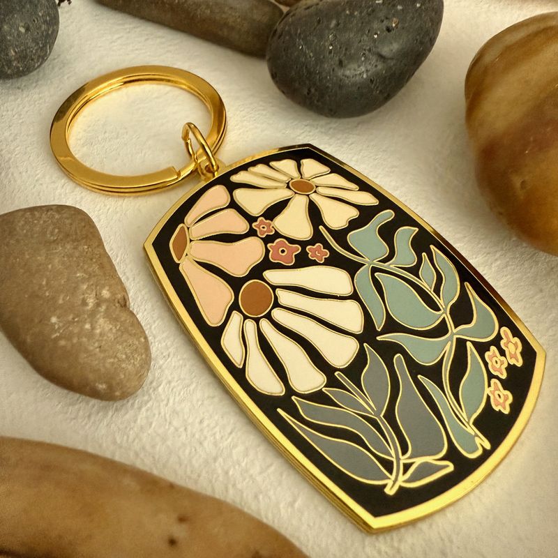 Enamel Keychain "Astrid "Floral