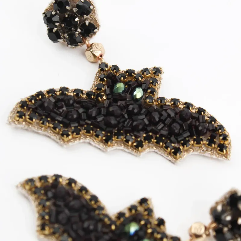 Beaded Bat Earrings