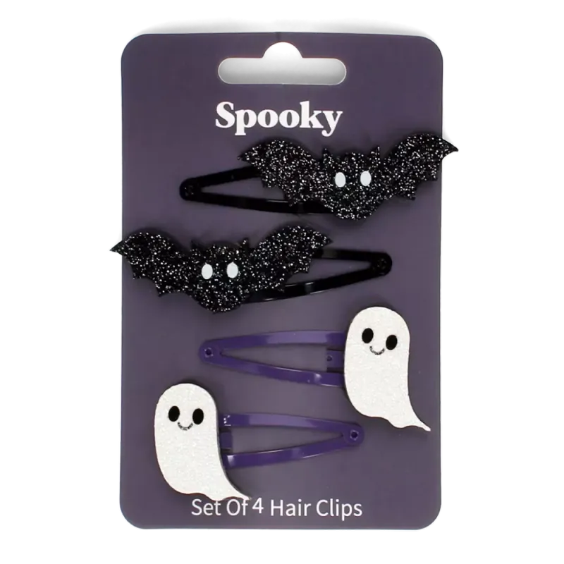 Glitter Hair Clips Spooky