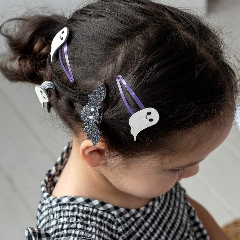 Glitter Hair Clips Spooky