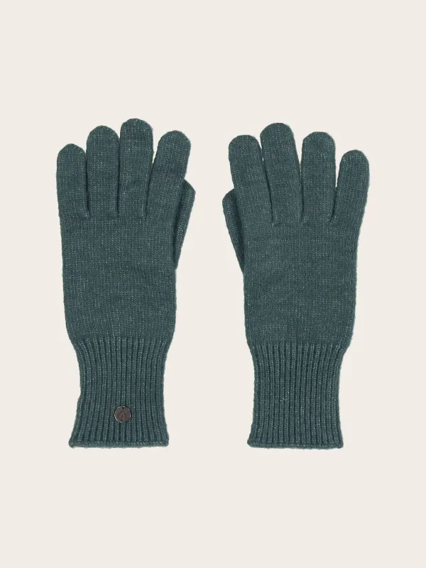 Knitted Gloves In Wool Blend Crystal Teal