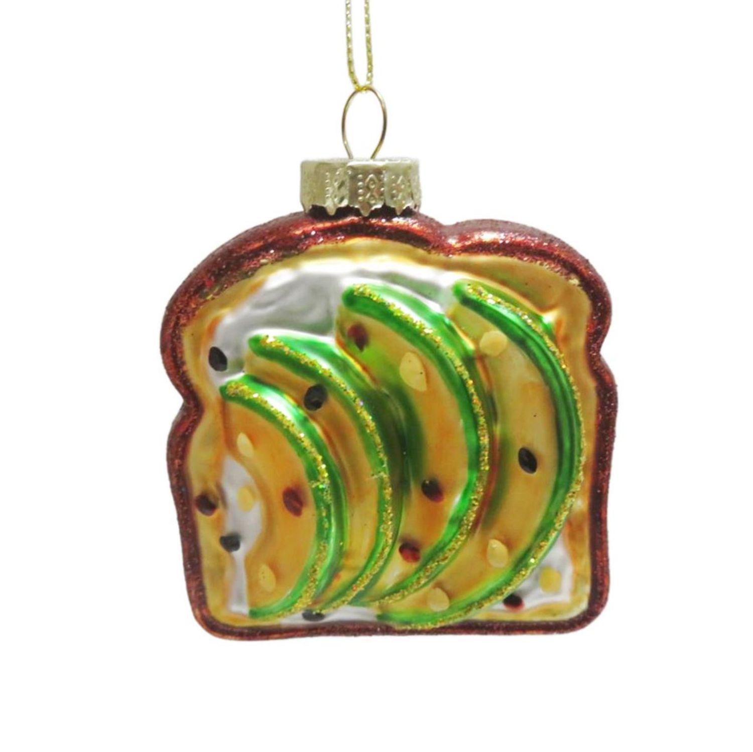 Glass Avocado Toast Ornament