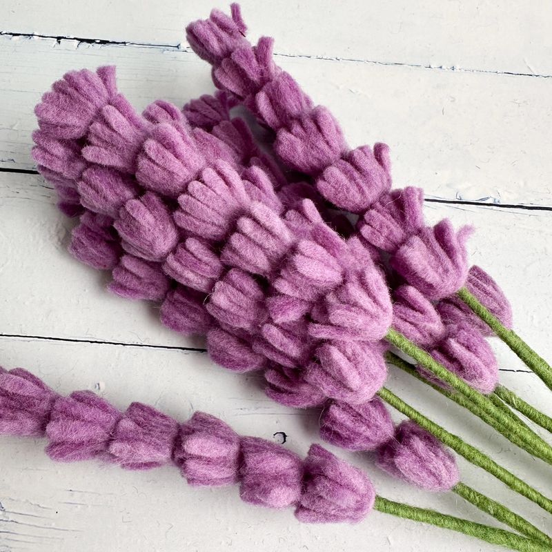 Single Light Purple Felt Lavender Stem