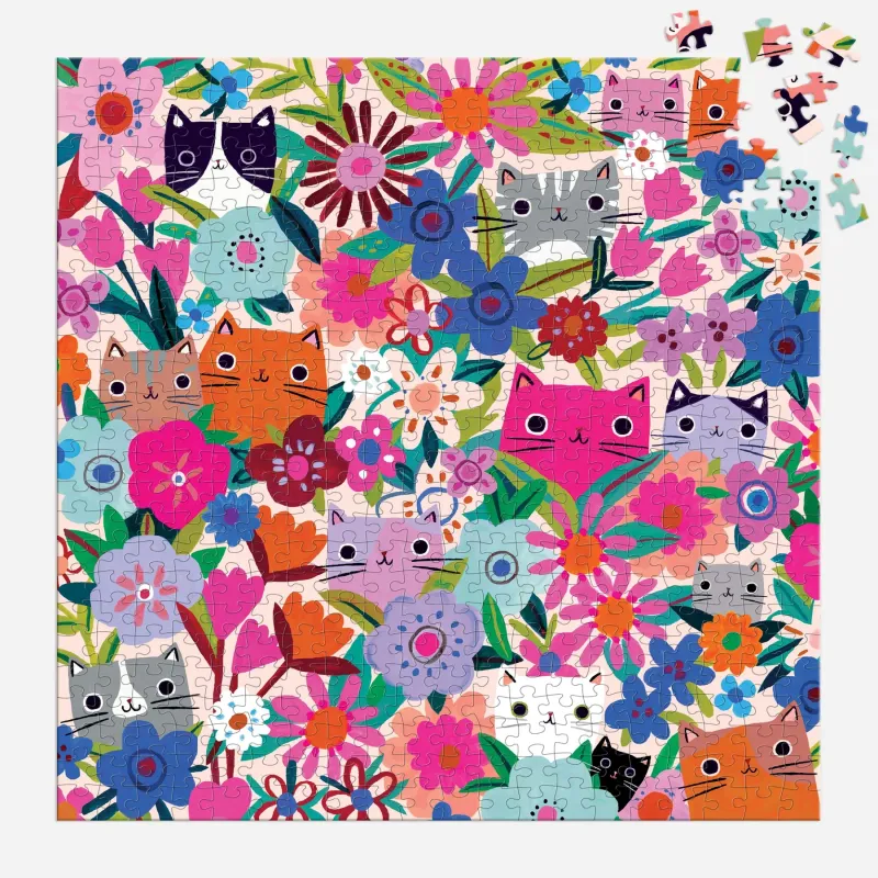 500 Piece Puzzle Blooming Cats