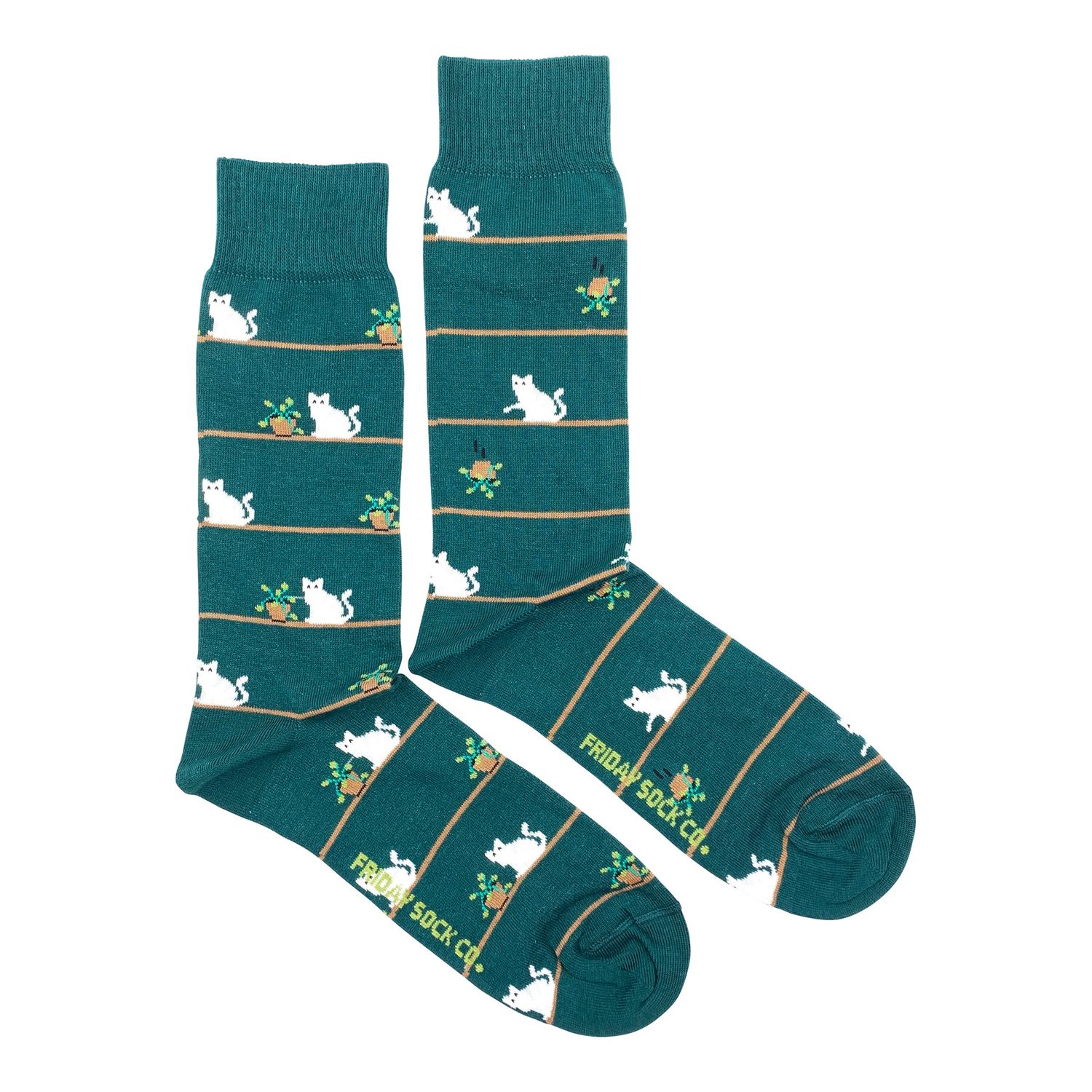 Men's Socks Cat &amp; Plant