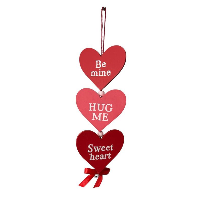 Hanging Heart Decor "Be Mine, Hug Me, Sweet Heart"