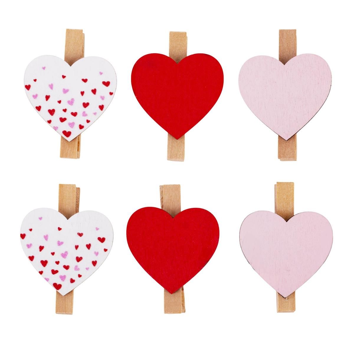 6pc Heart Shape Clips