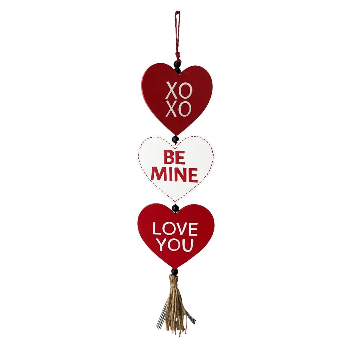 Hanging Heart Decor "XOXO", "Be Mine", "Love You"