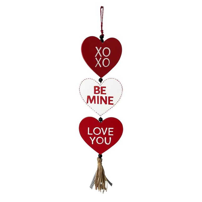 Hanging Heart Decor "XOXO", "Be Mine", "Love You"
