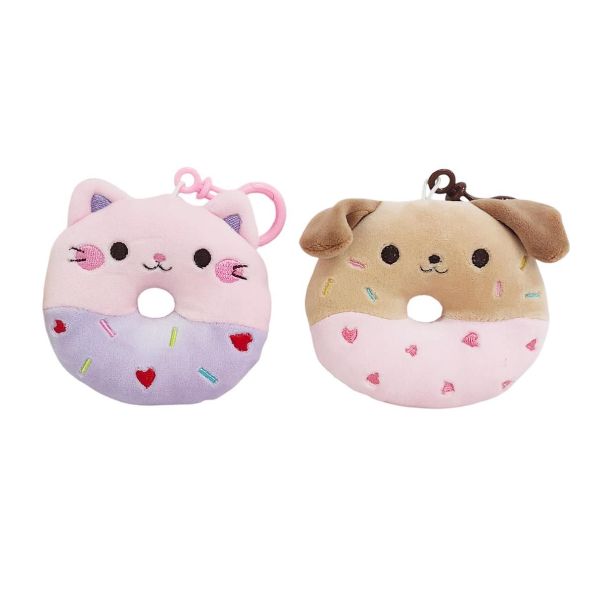 4" Donut Shape Plush Backpack Clip