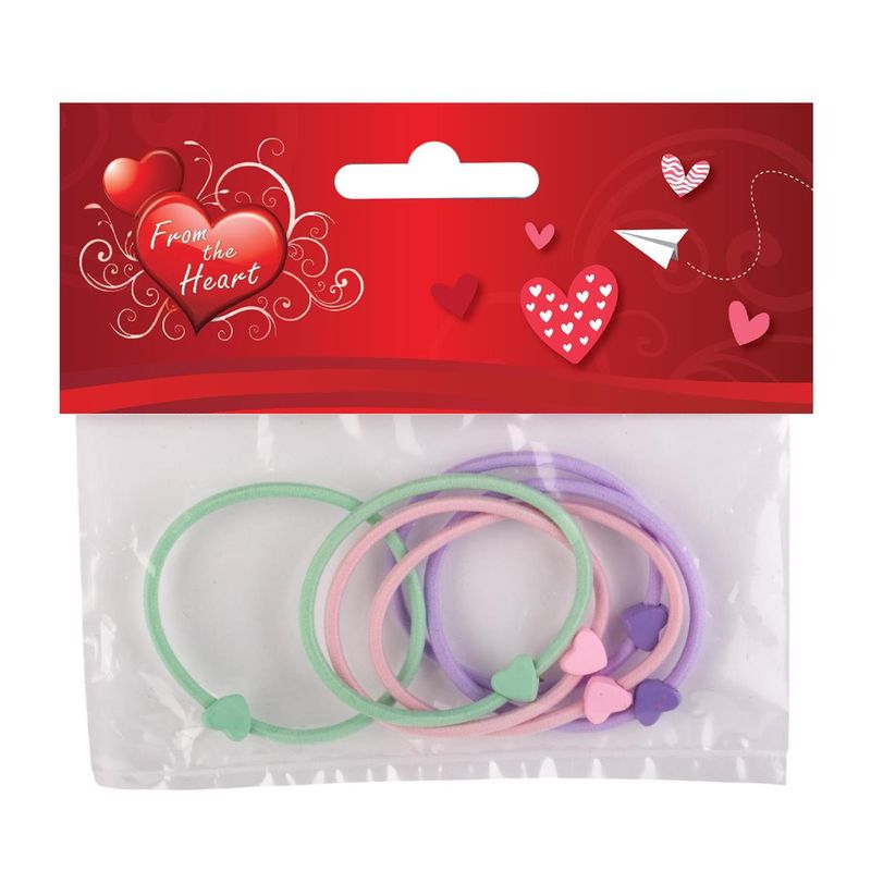 8pk Pastel Colour Bracelets with Heart
