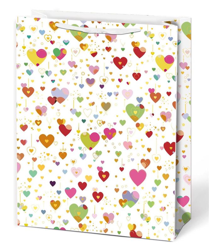 Medium Gift Bag Colourful Mini Hearts