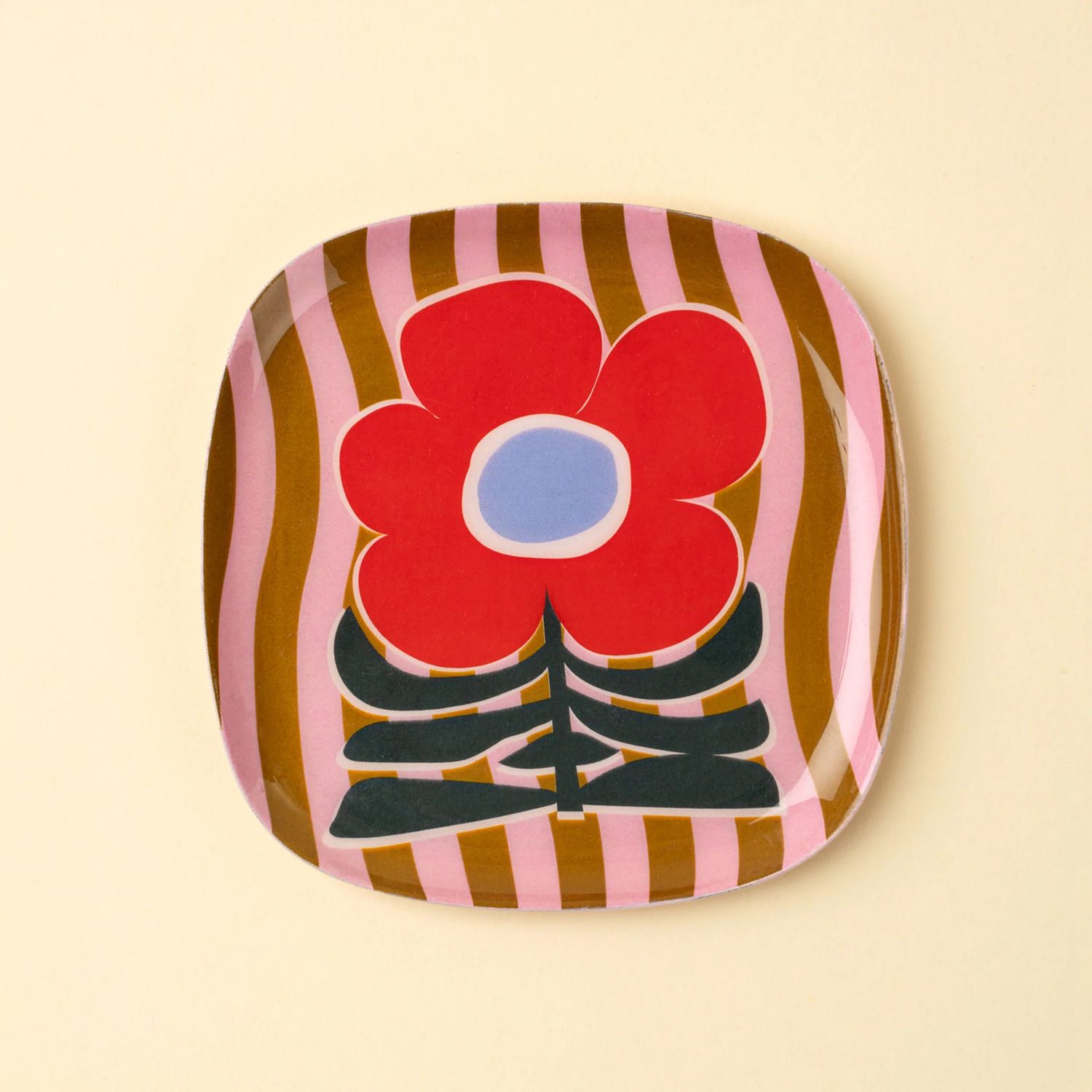 Poppy Pattern Enamel Tray