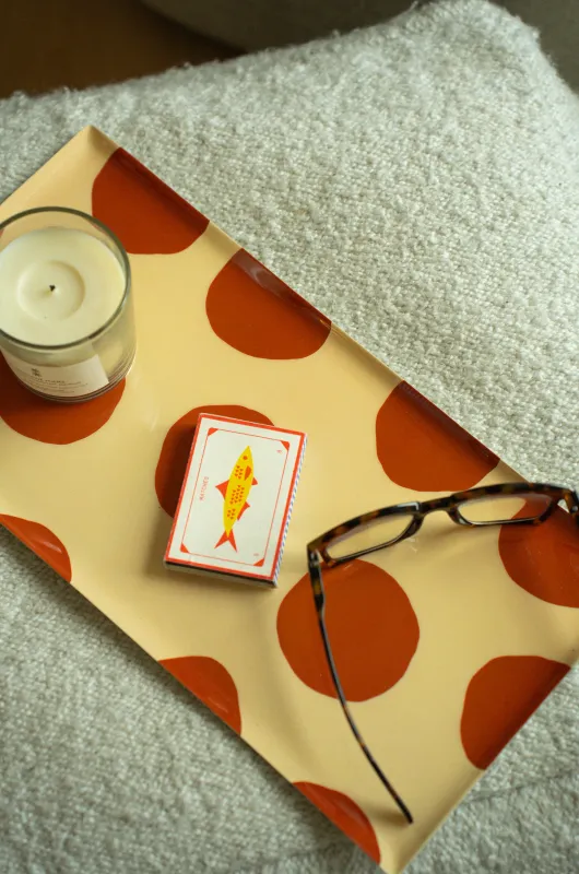 Polka Dot Enamel Tray