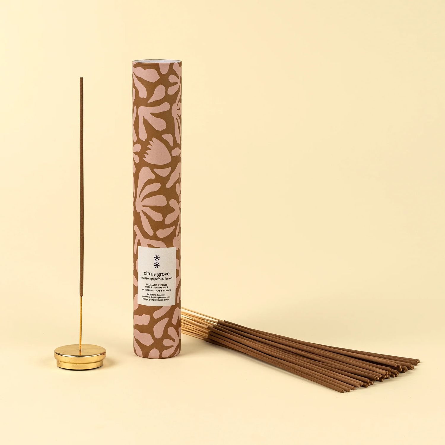Citrus Grove Incense Set/30 Sticks + Holder