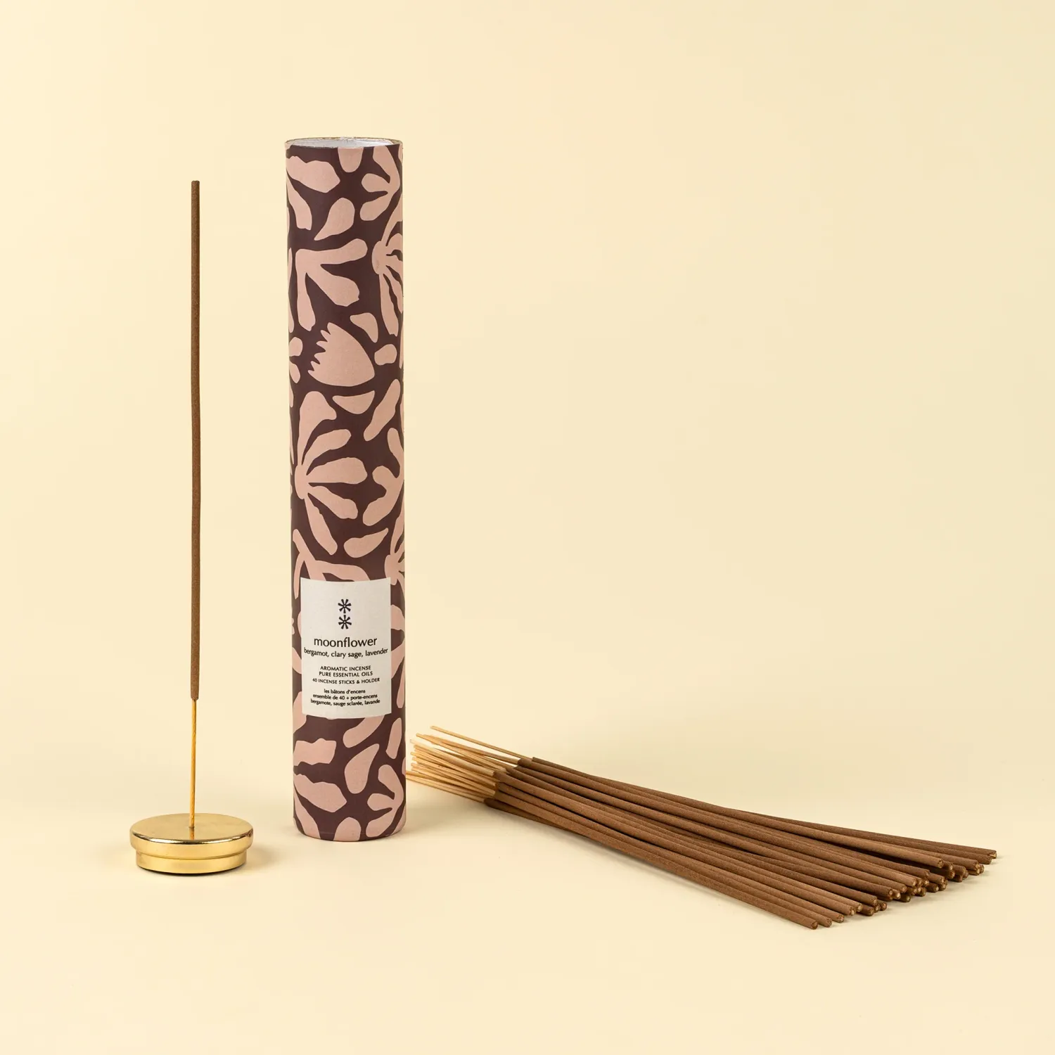 Moonflower Incense Set/30 Sticks + Holder