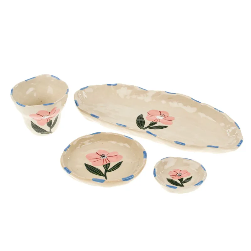 Flora Pottery Cup Rose