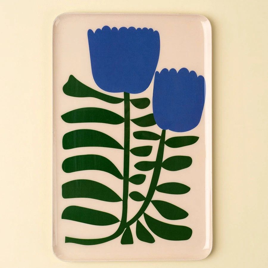 Tall Tulips Enamel Tray