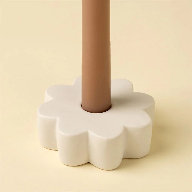 Daisy Candle Holder White