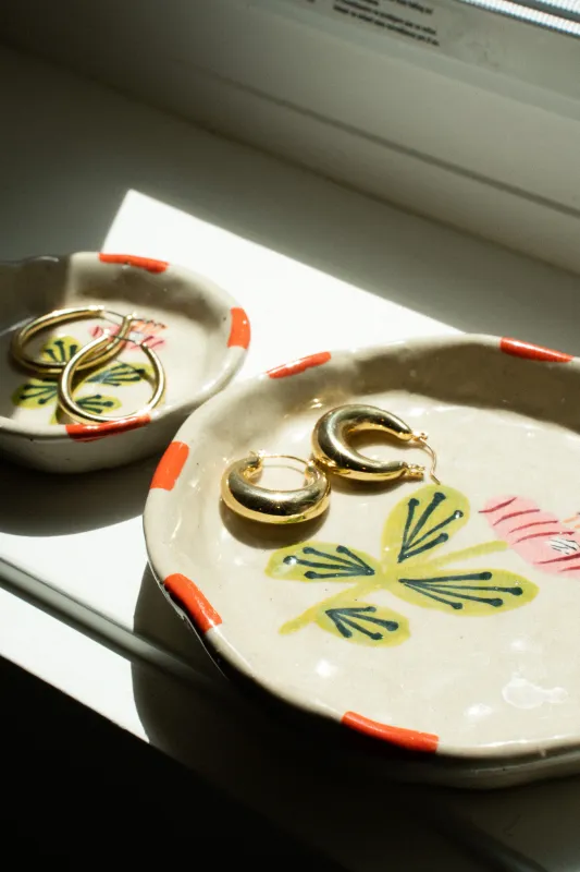 Flora Pottery Mini Dish Poppy Medium