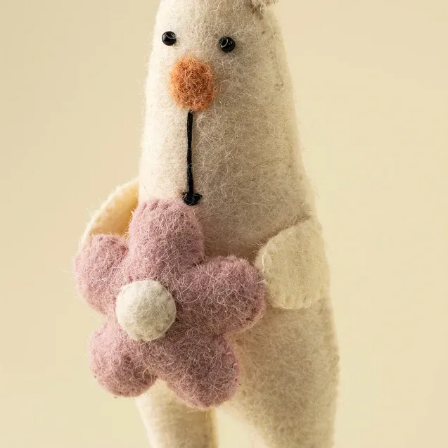 Blossom Bunny Felt Ornament Pink