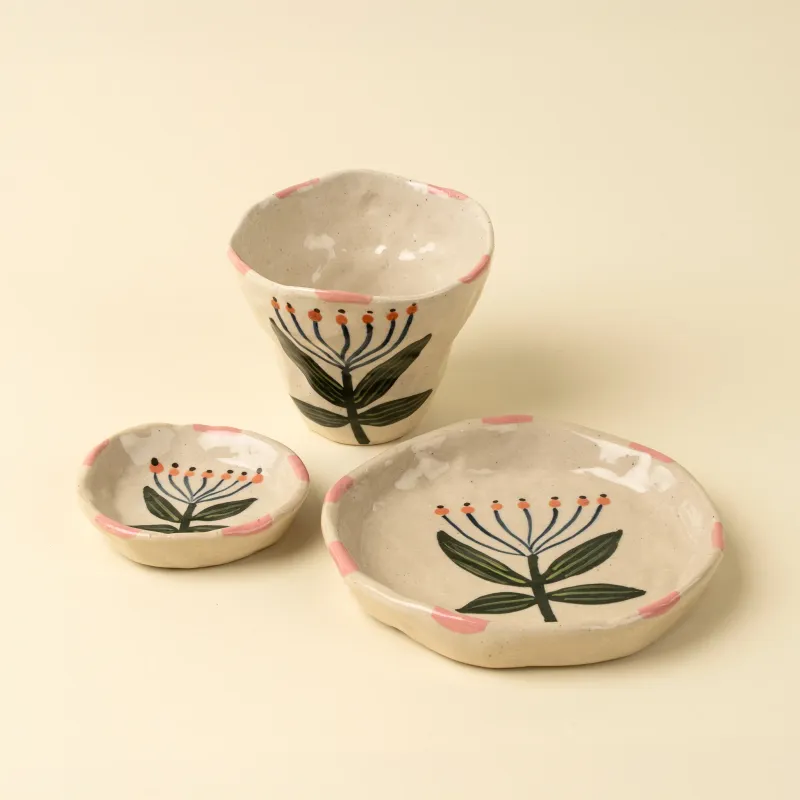 Flora Pottery Mini Dish Lotus Small