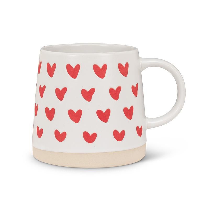 Wide Base Mug with Hearts