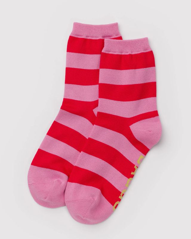 Crew Sock Pink Stripe
