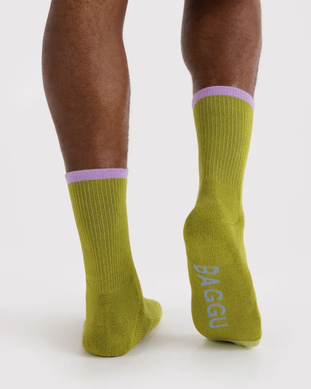 Ribbed Sock Olive Mix