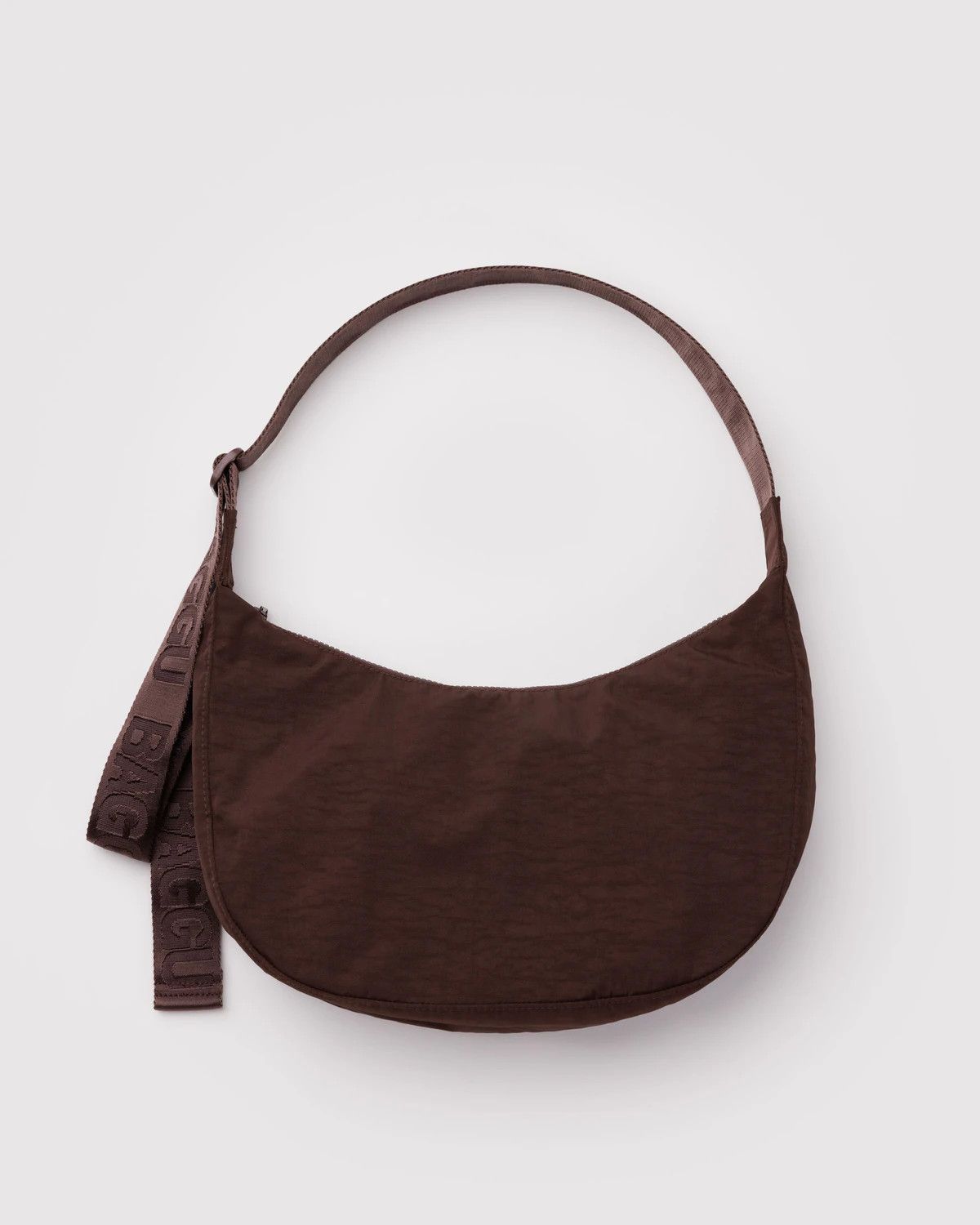 Medium Nylon Crescent Bag Coffee